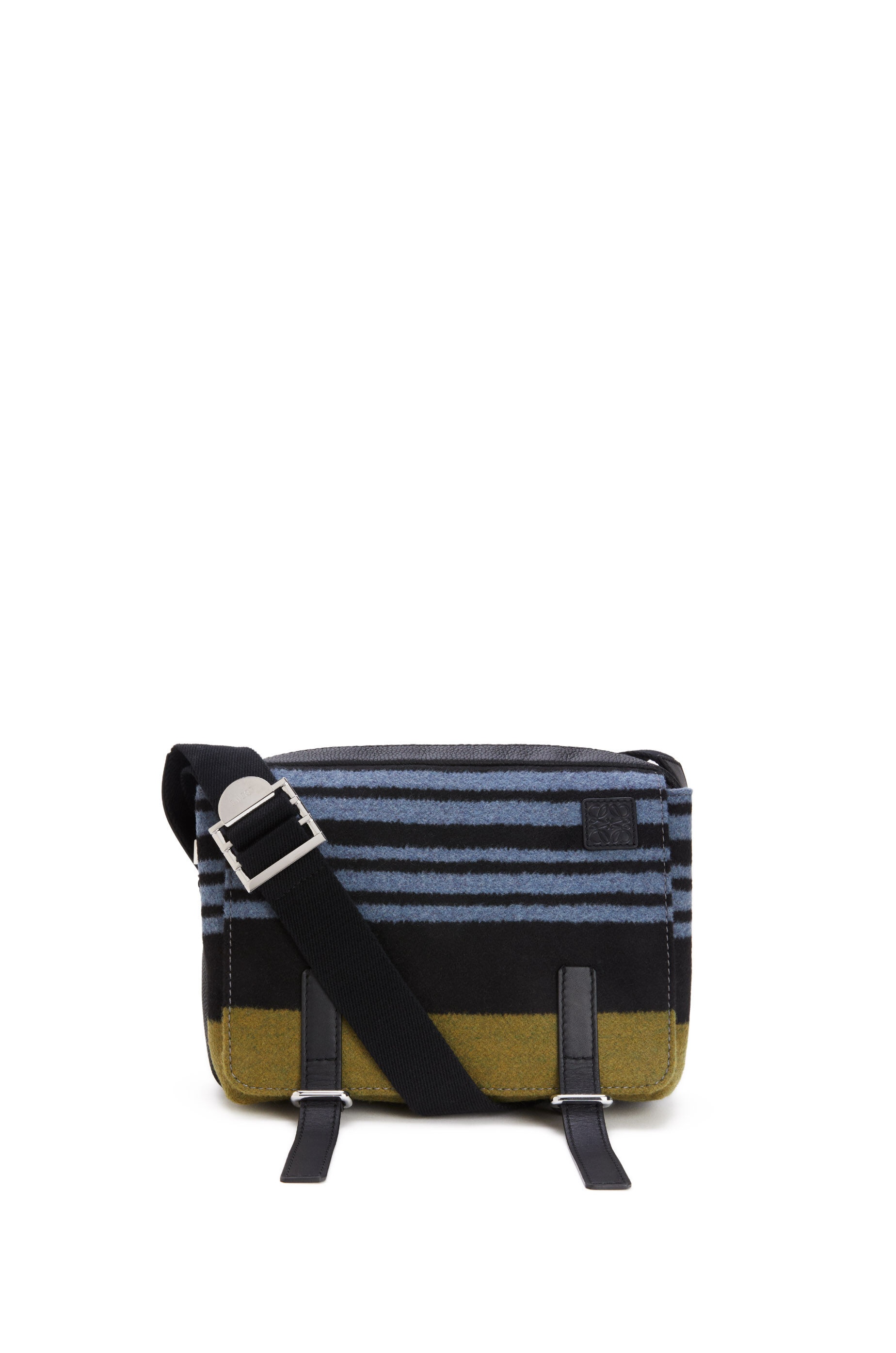 XS Military Messenger bag in striped textile and calfskin - 1