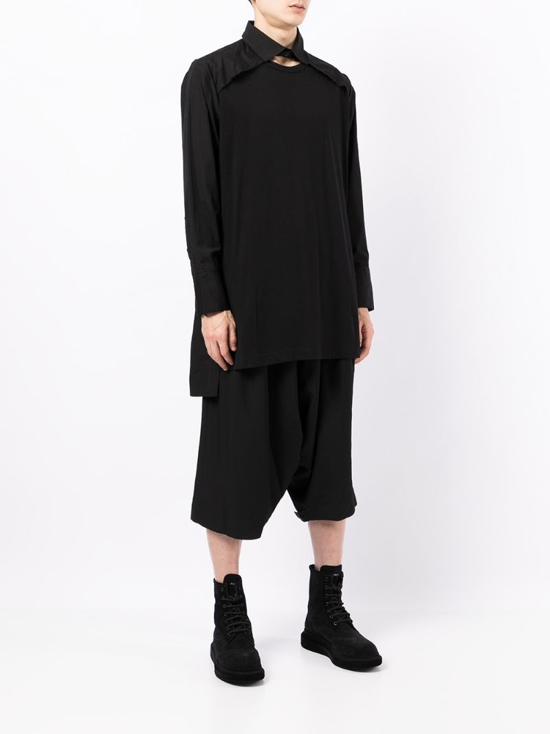 T-shirt panel long-sleeve shirt - 3