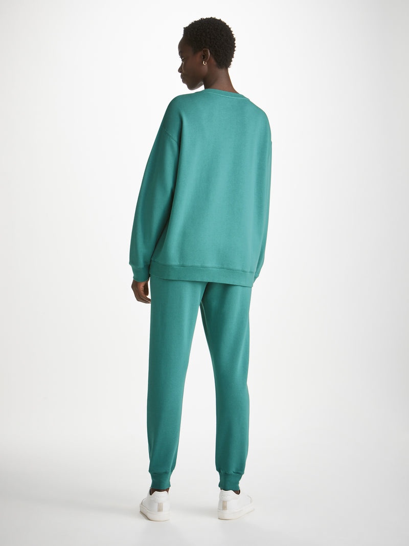 Women's Sweatshirt Quinn Cotton Modal Stretch Teal - 4