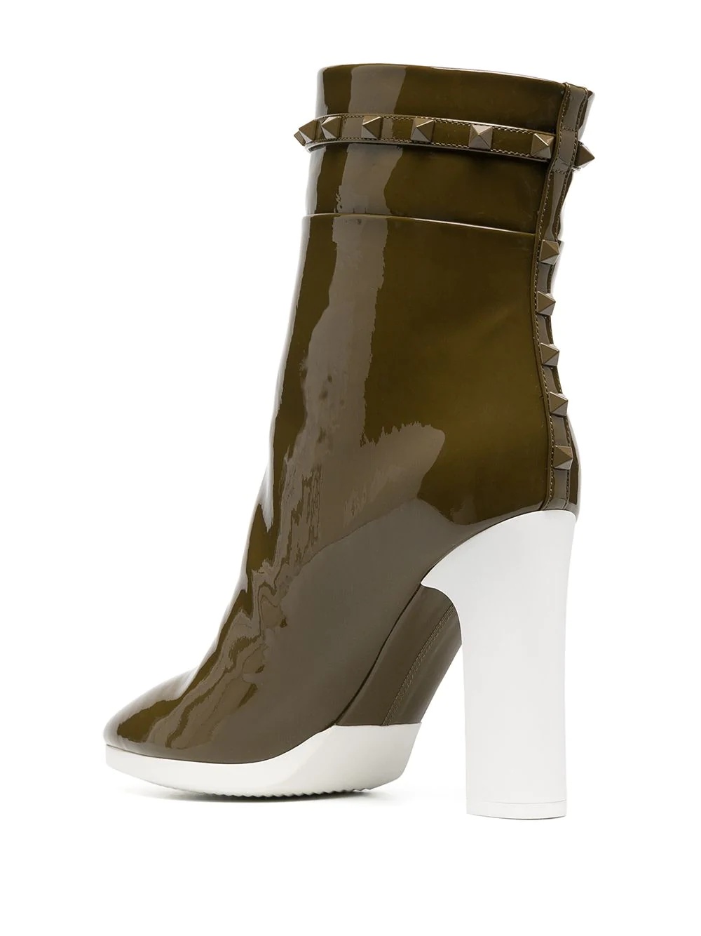 Rockstud block heel ankle boots - 3