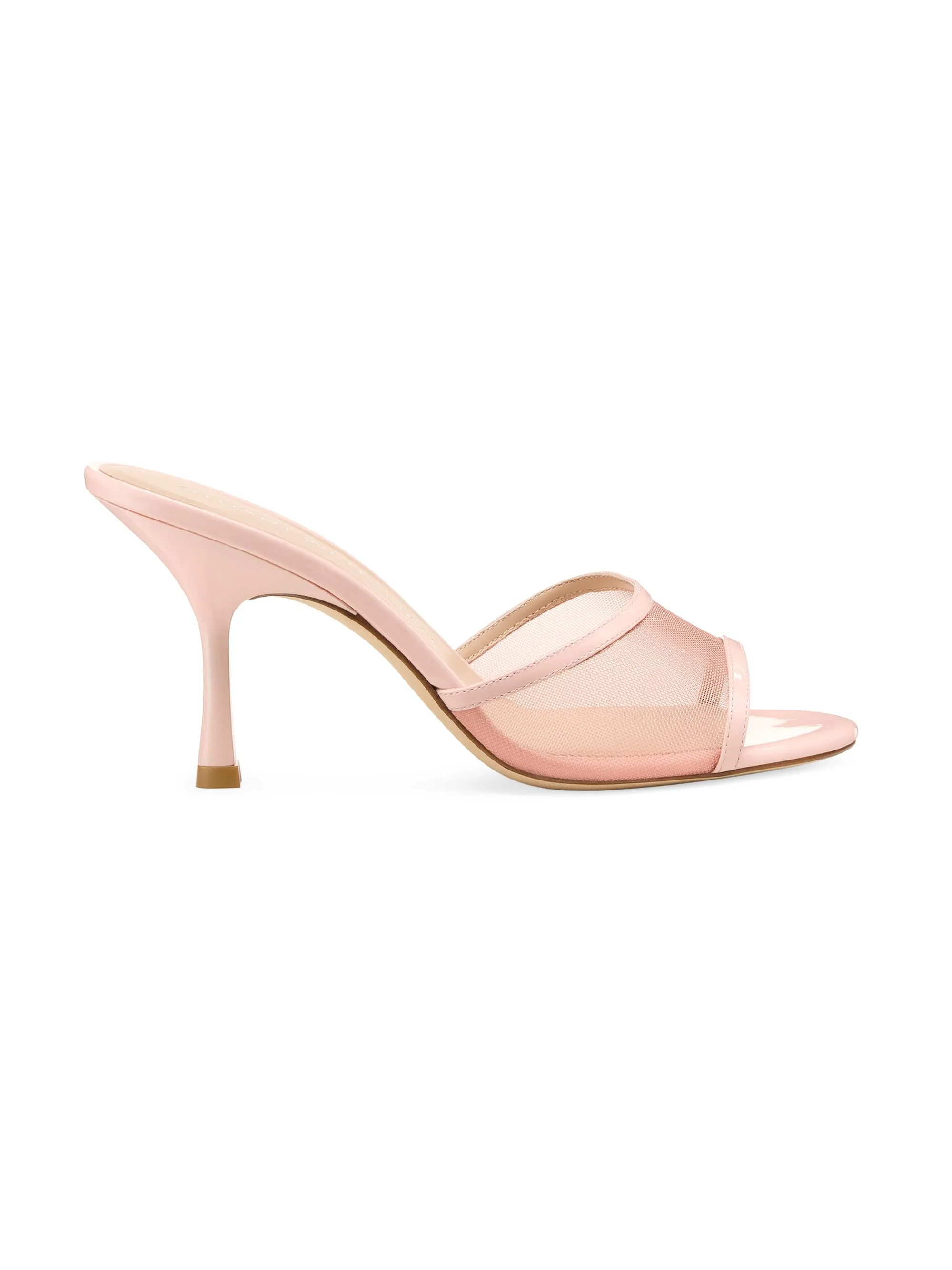 Women's Bareitall 85MM Mesh-Patent Leather Sandals - Light Pink - 1
