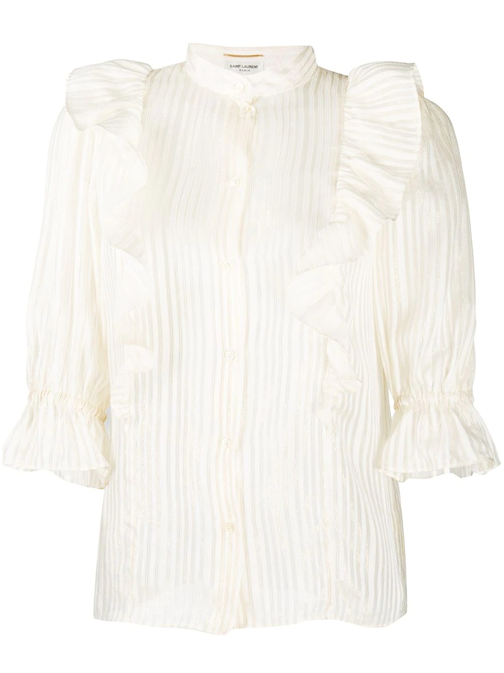 lamé striped silk blouse - 1