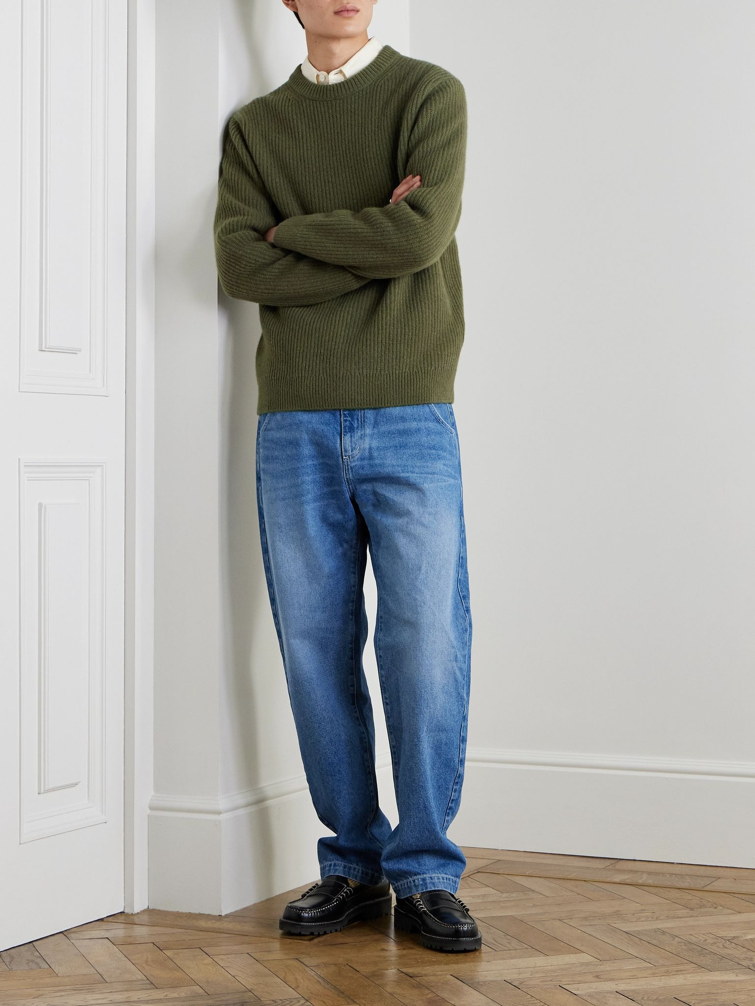 August Ribbed Wool Sweater Green - 2