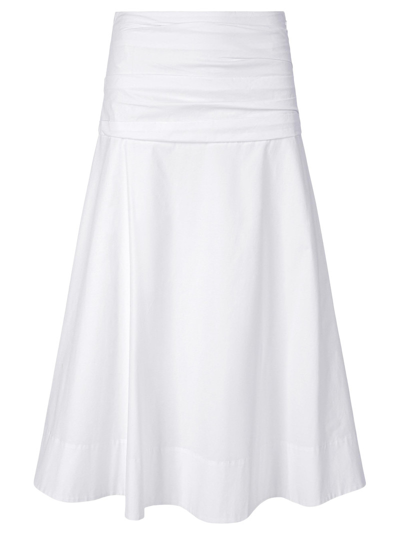 Women's Sol Stretch-Cotton Midi-Skirt - White 1