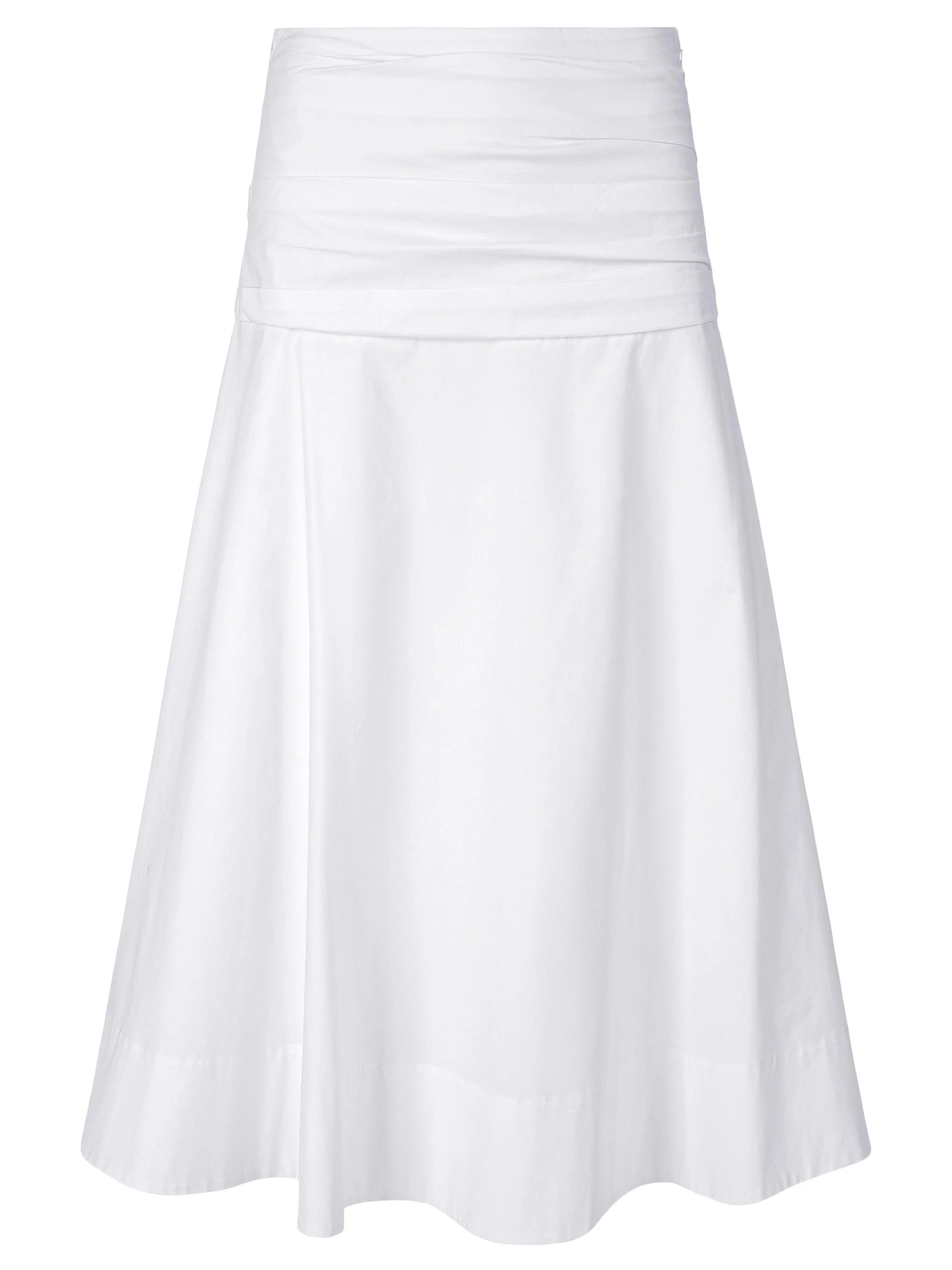Women's Sol Stretch-Cotton Midi-Skirt - White - 1