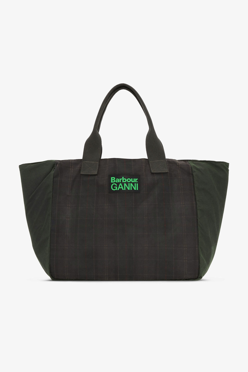 GANNI GANNI X BARBOUR WAXED TOTE BAG outlook