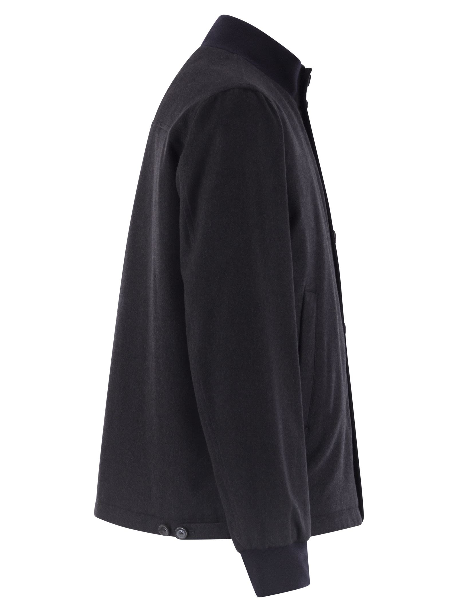 Herno Men Silk And Cashmere Bomber Jacket - 3