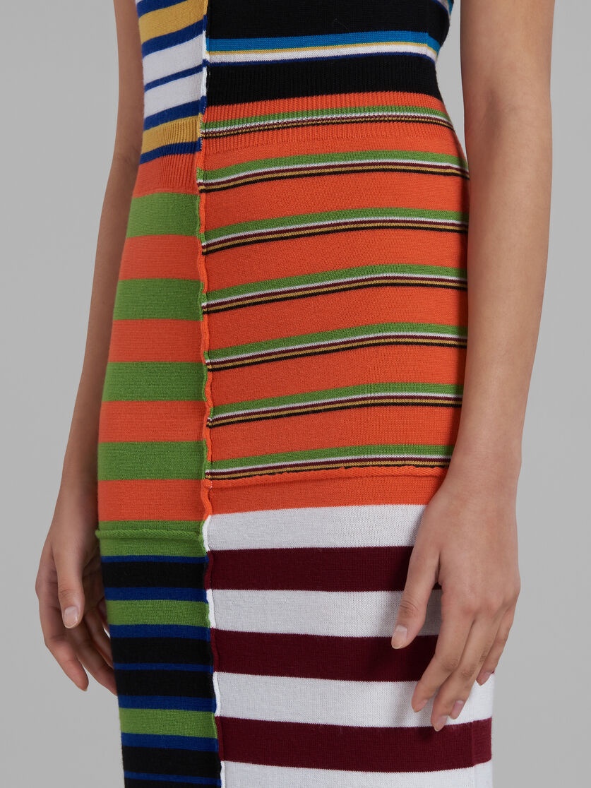 Marni MULTICOLOURED KNIT DRESS WITH PATCHWORK STRIPES