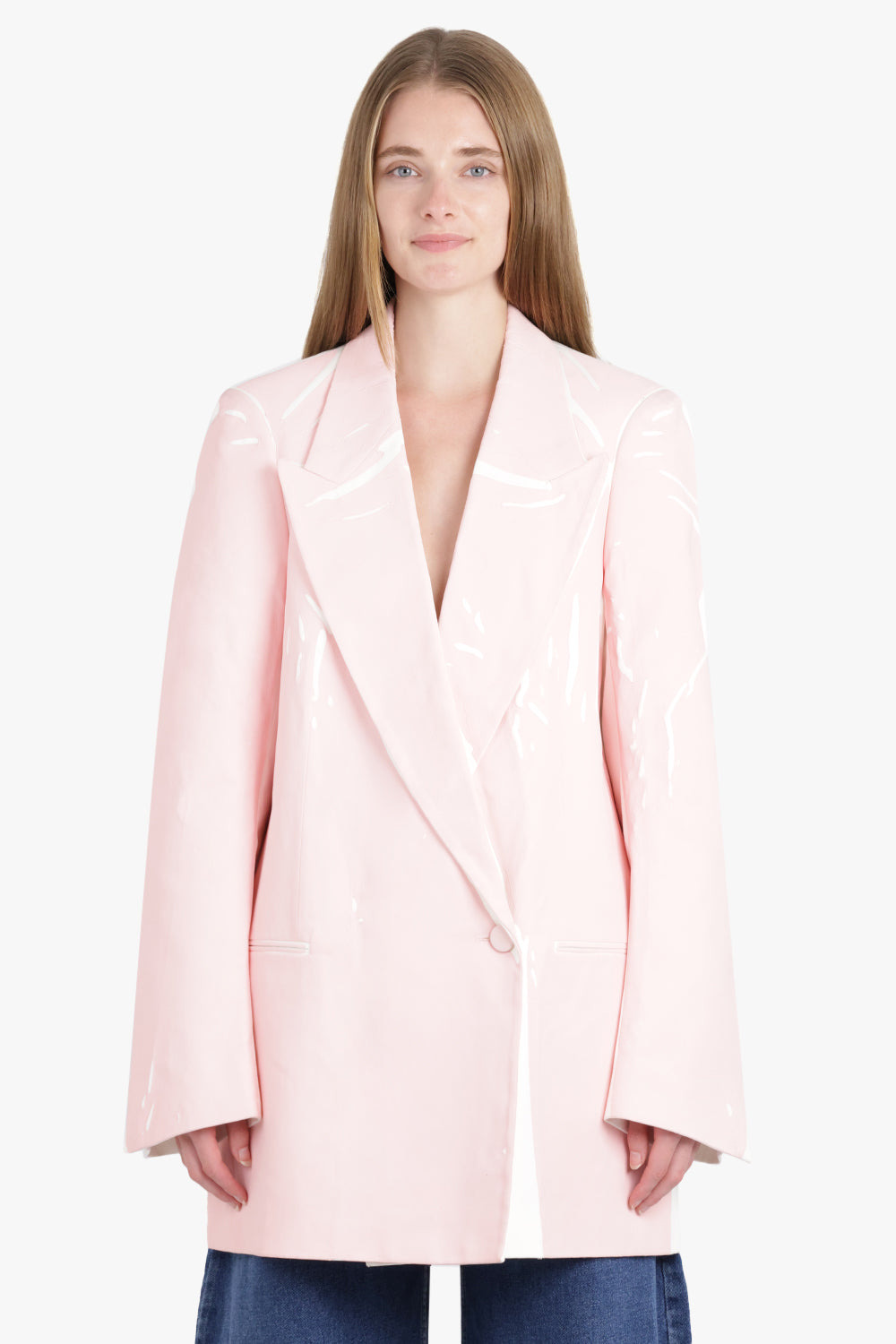 BLINK SINGLE BREASTED TRIM DETAIL BLAZER | WHITE - 2