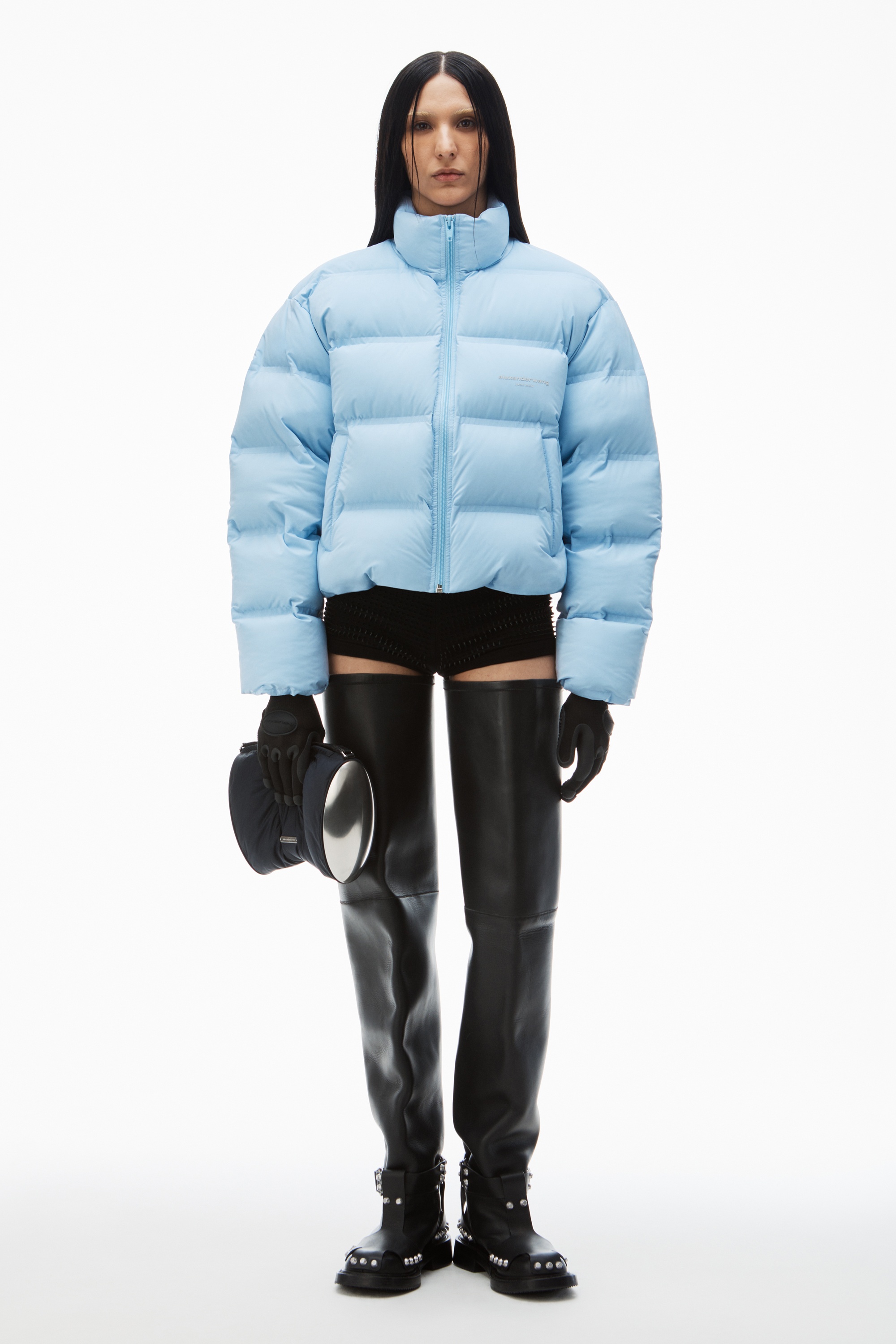 cropped channel puffer coat in feather & down - 2