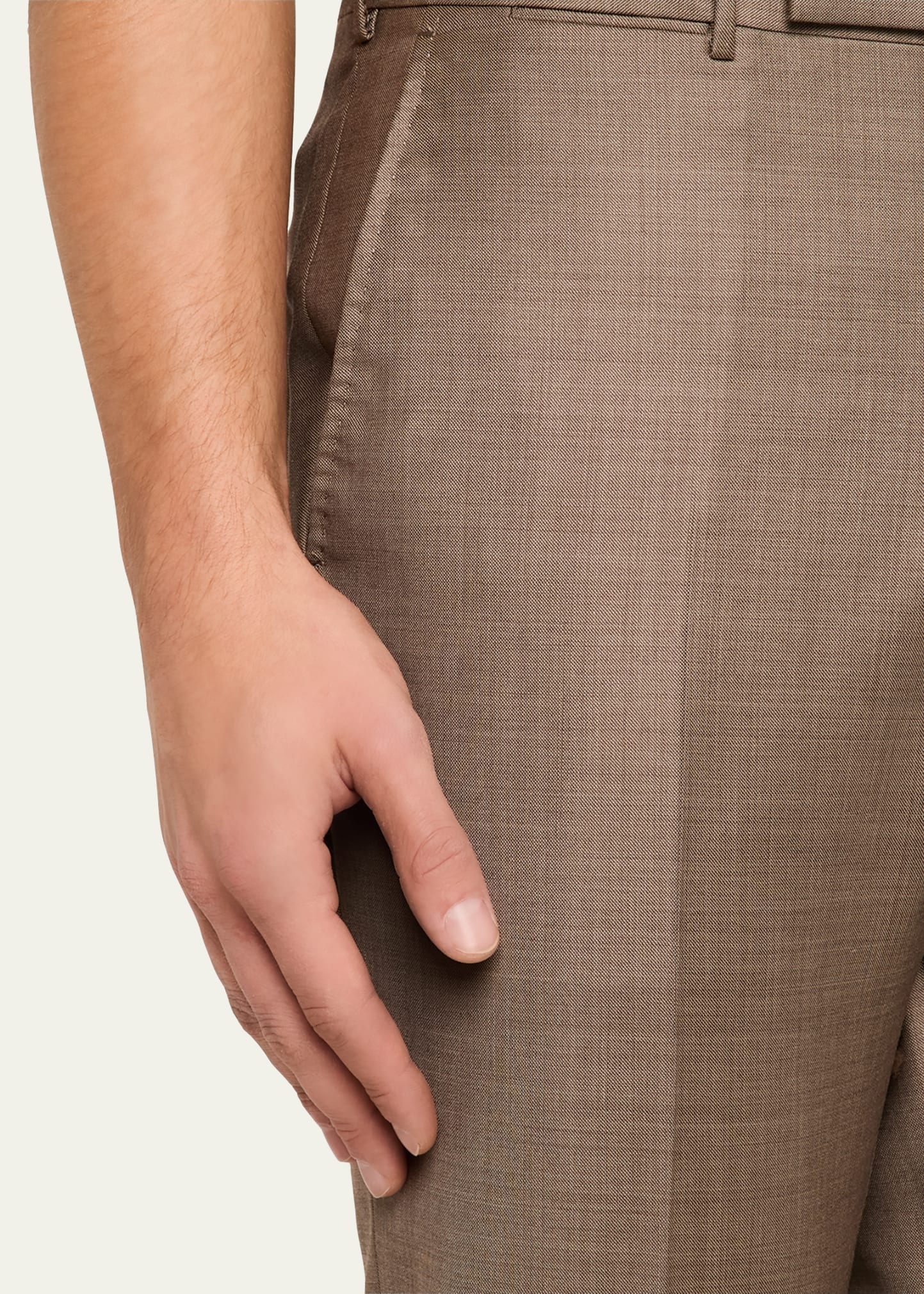 Men's Trofeo Sharkskin Flat-Front Trousers - 5