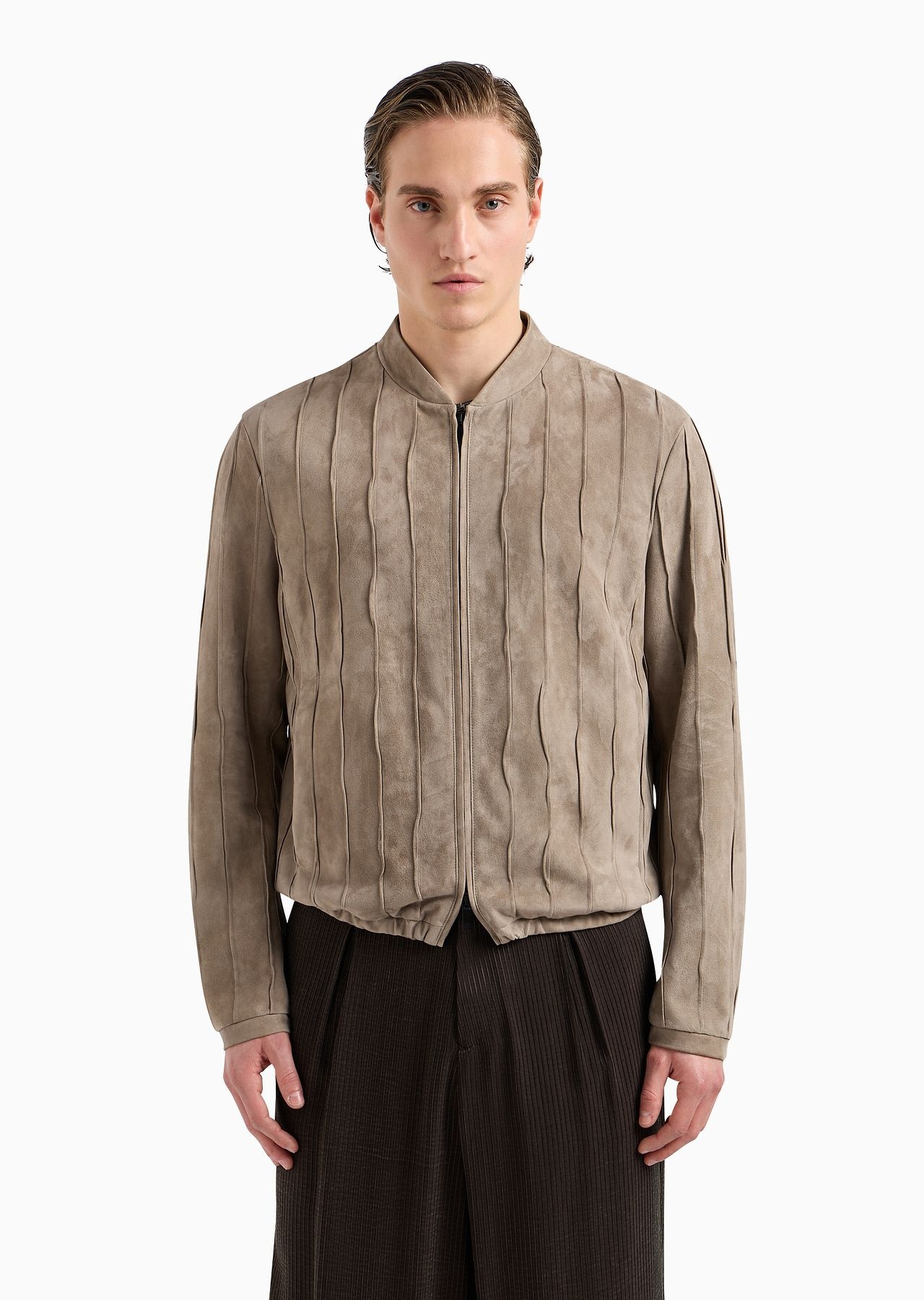 Pleated suede blouson - 2