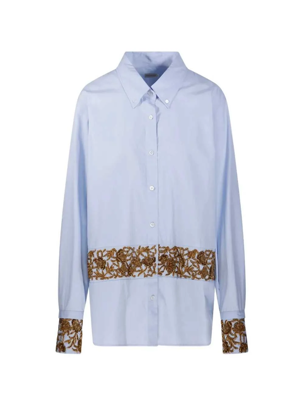 Dries Van Noten Women Cheers Bis Emb 4314 W.W. Shirt Light Blue - 1
