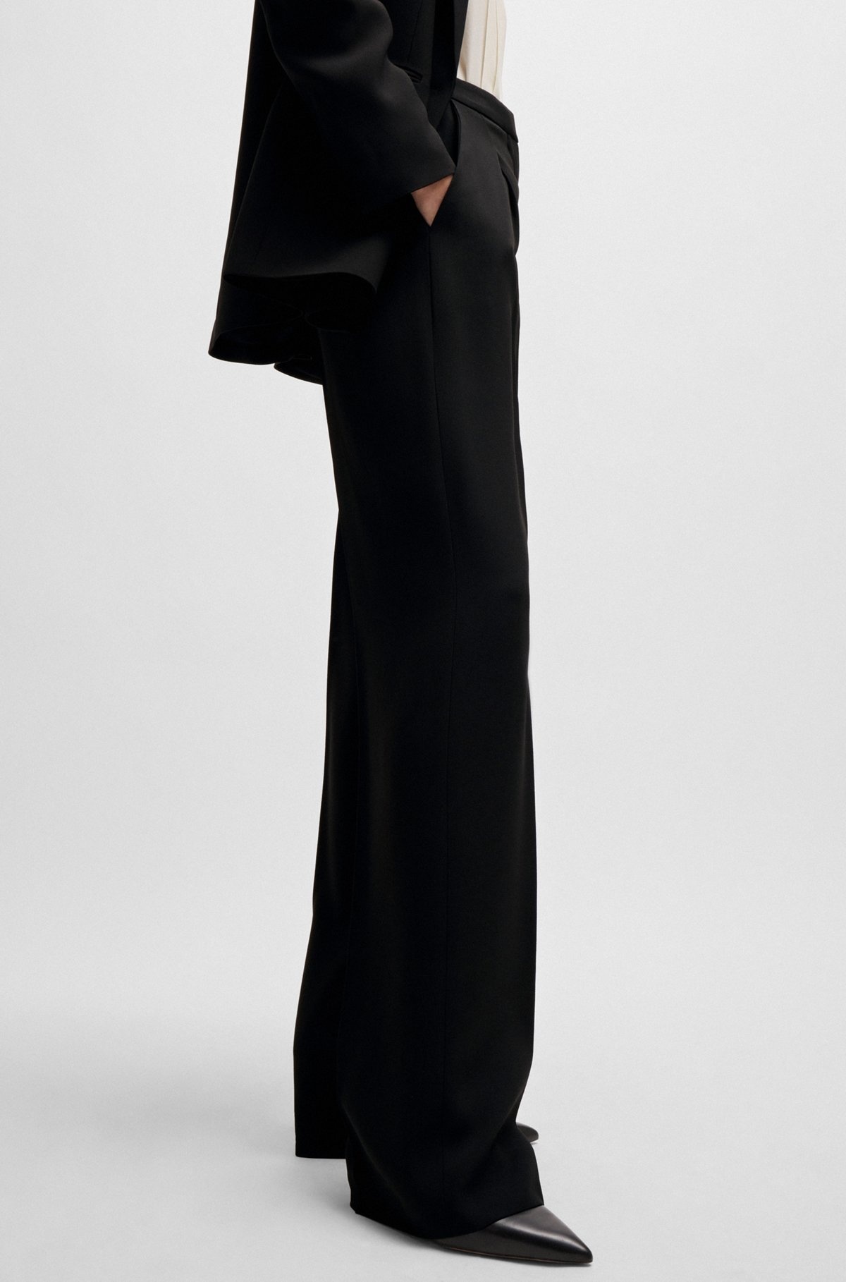 REGULAR-FIT TROUSERS IN MATTE FABRIC - 5