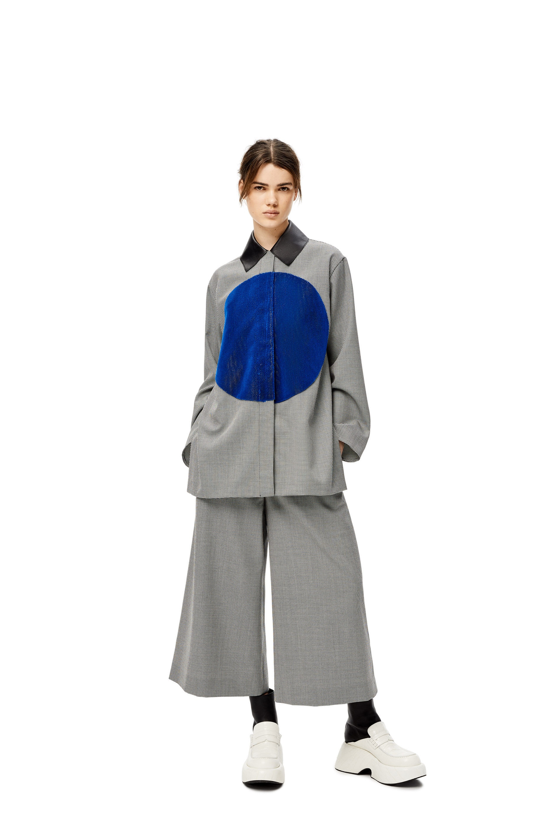 Houndstooth cropped trousers in wool - 2