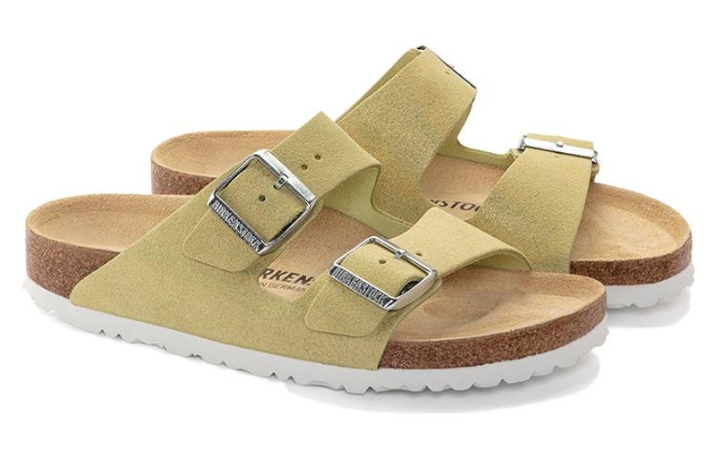 Birkenstock Arizona Suede Leather Sandals 'Shimmering Popcorn' 1024201 3