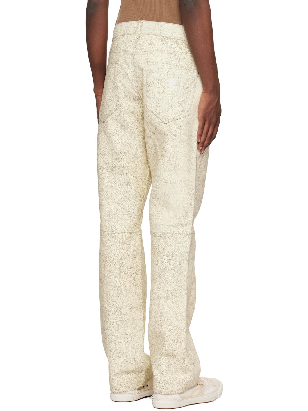 Off-White Crackle Leather Pants - 3