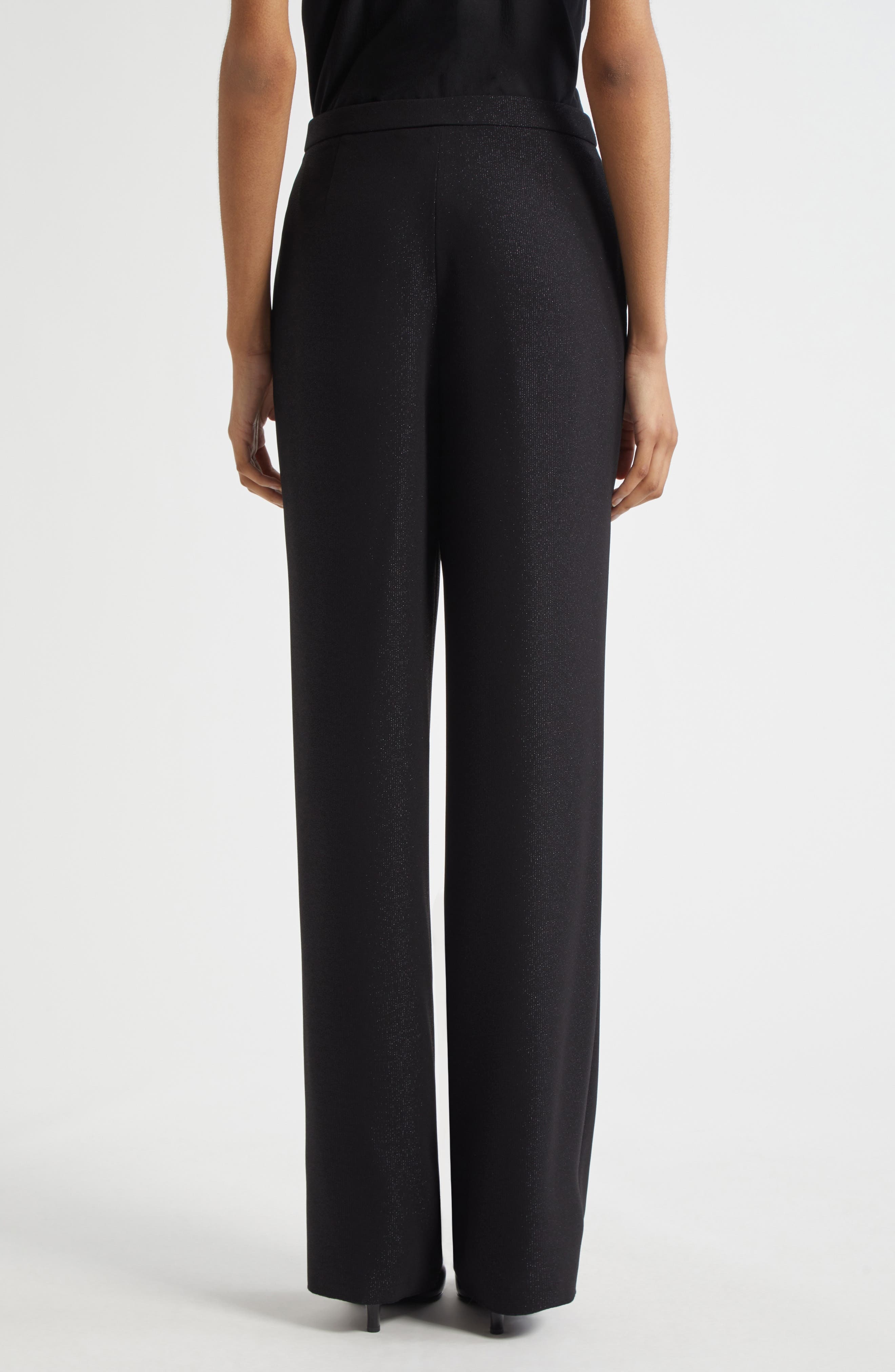Emporio Armani Shimmer Pants in Solid Black at Nordstrom - 3