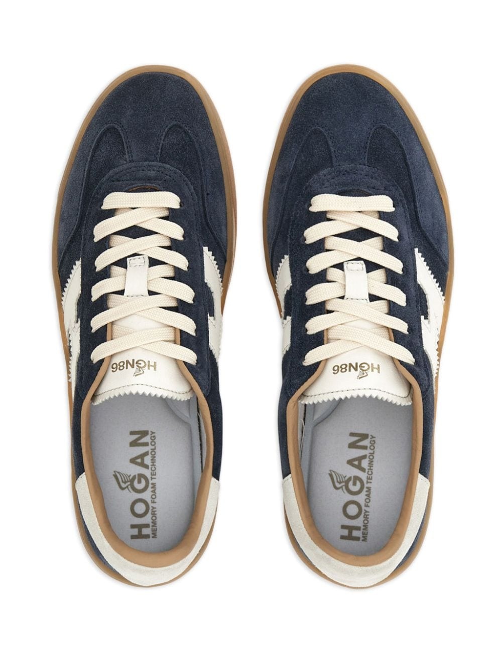 logo-patch leather sneakers - 4