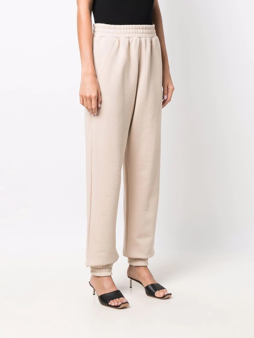 high-waisted cotton track pants - 3