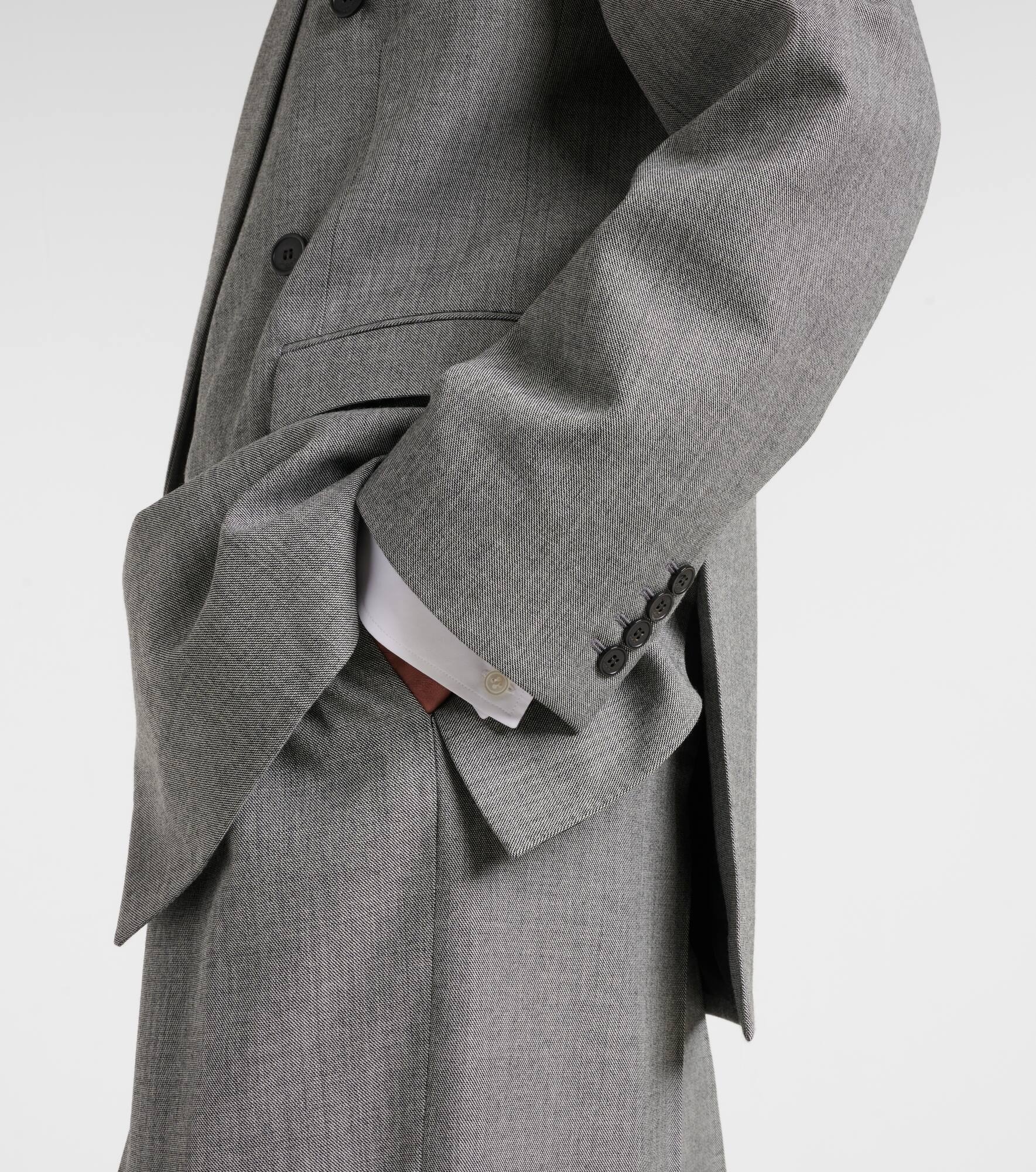 Double-breasted wool twill blazer - 5