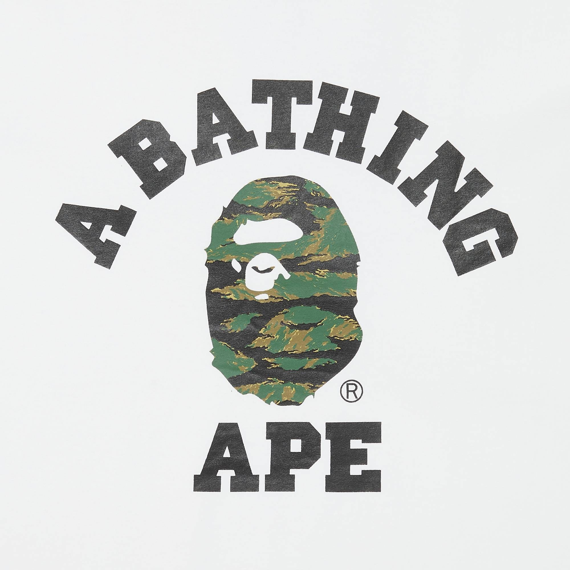 BAPE Tiger Camo College Tee 'White/Green' - 3