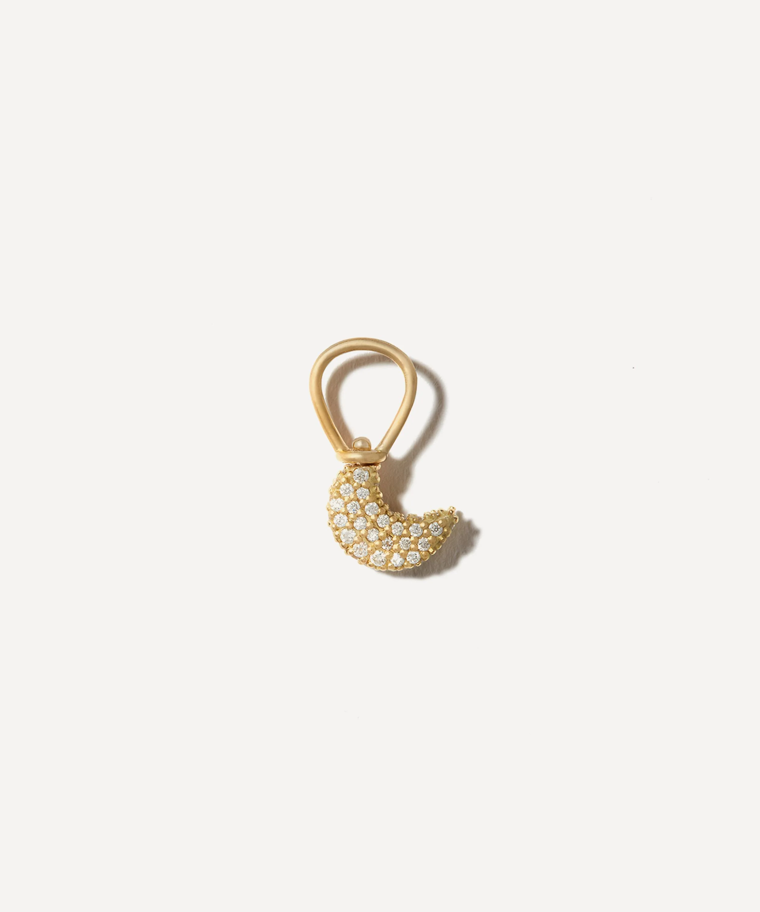 18ct Gold Allstone Itty Bitty Moon Charm - 1