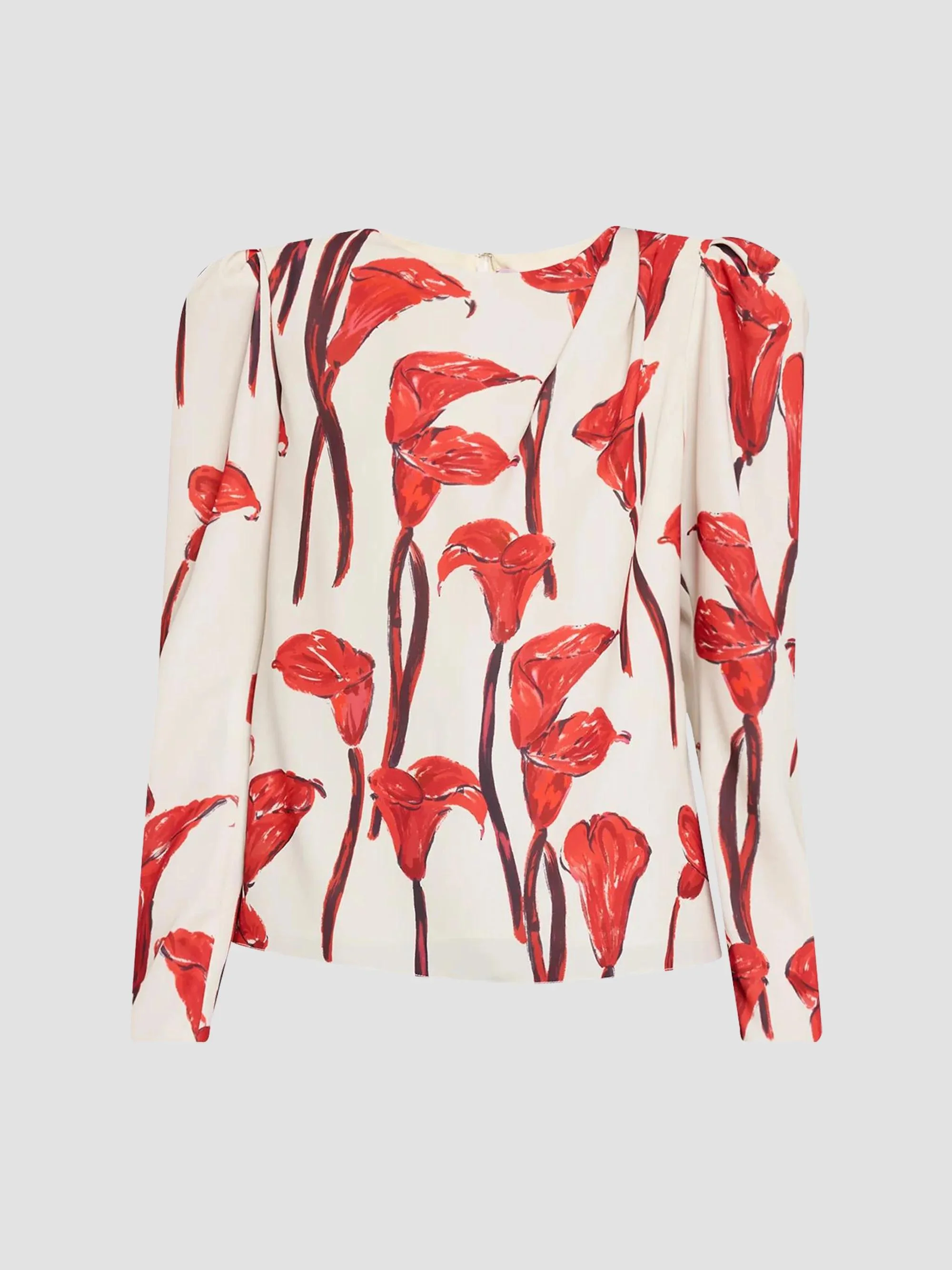 Women's Floral Draped Blouse - Ceramic Multi - 1