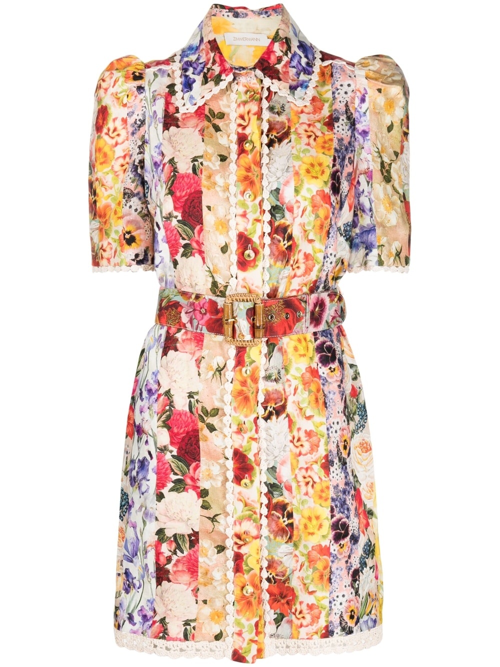 Wonderland floral-print mini dress - 1