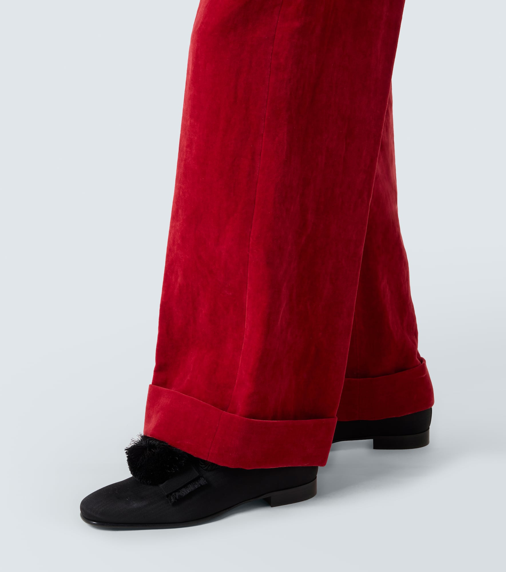 Cotton and linen velvet wide-leg pants - 6