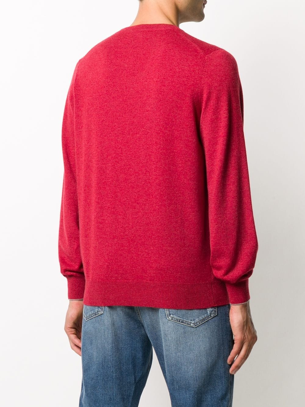 rib-trimmed cashmere jumper - 4