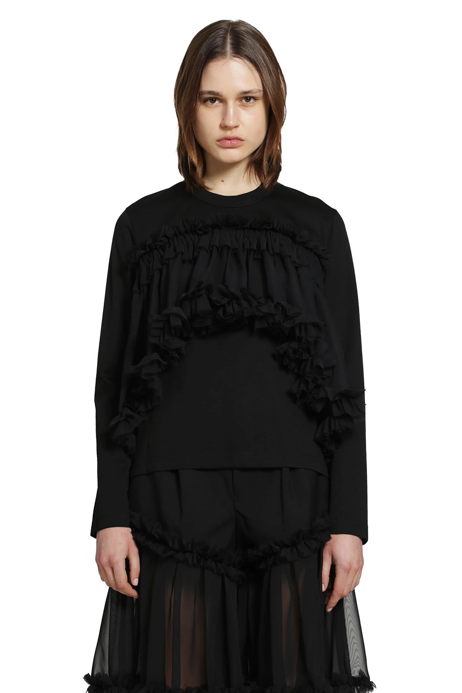 Tulle Long Sleeve T-shirt - 1