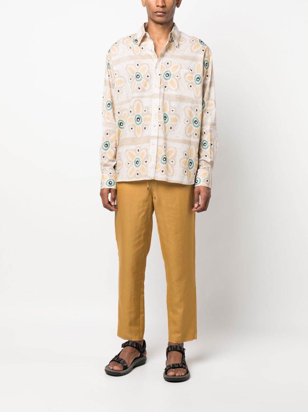drawstring-waist cropped trousers - 2