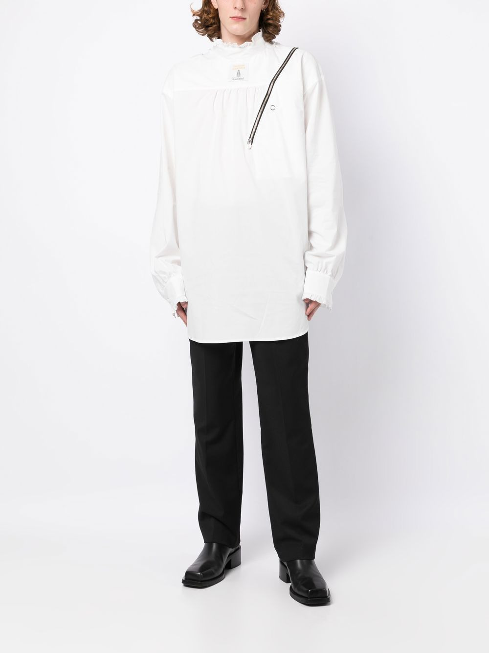 ruffled reversible cotton shirt - 6