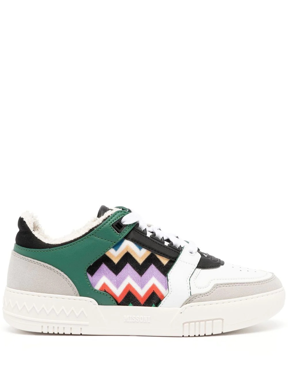 zigzag panelled low-top sneakers - 1