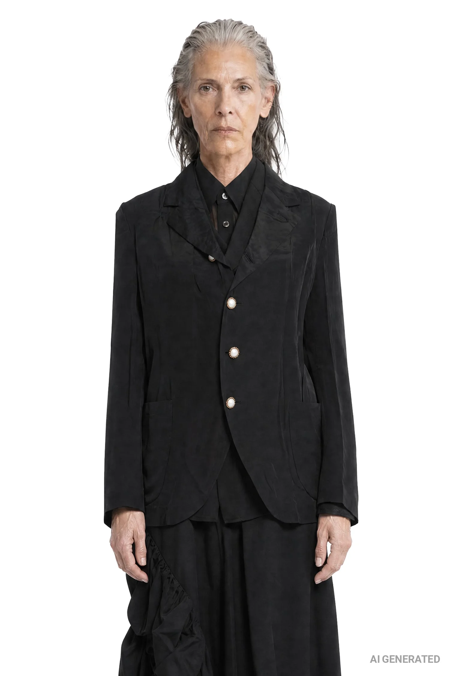 Layered Wool And Taffeta Blazer - 1