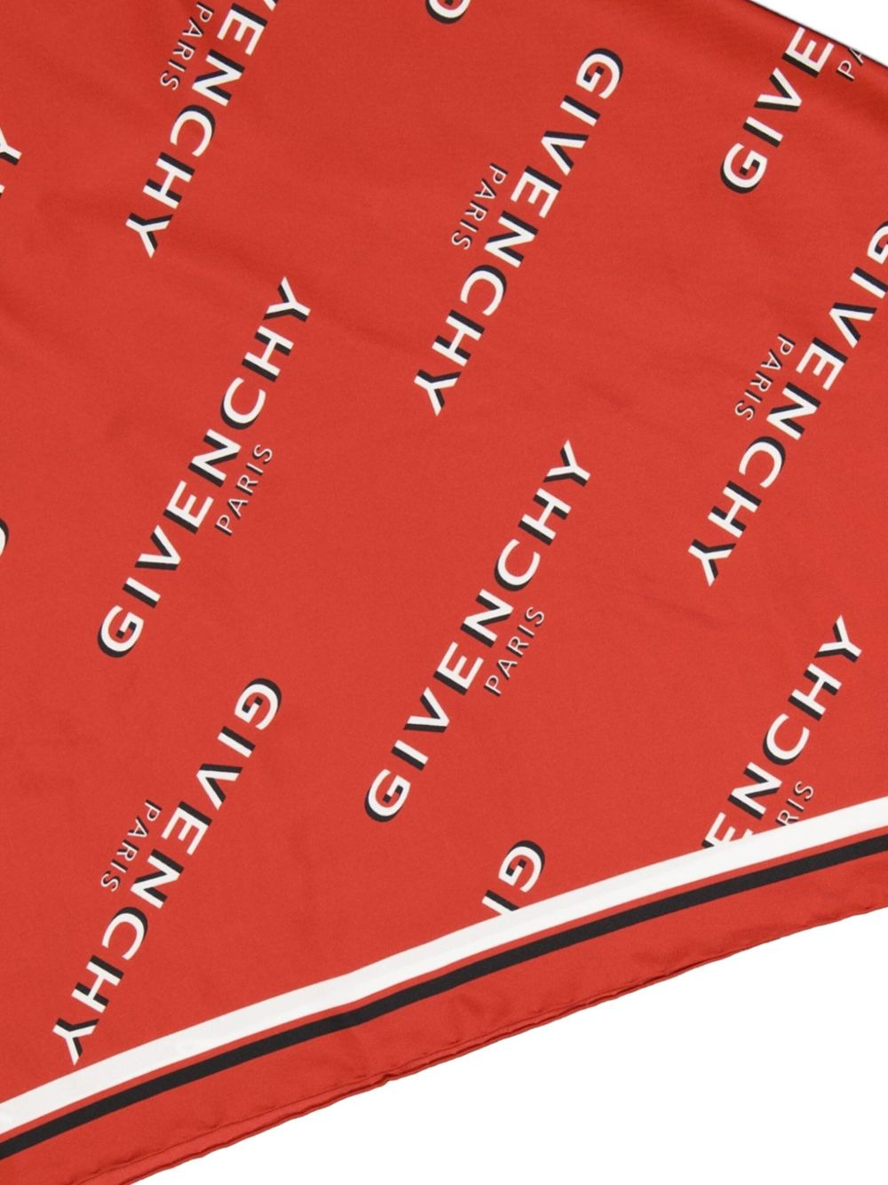 logo-lettering silk scarf - 4