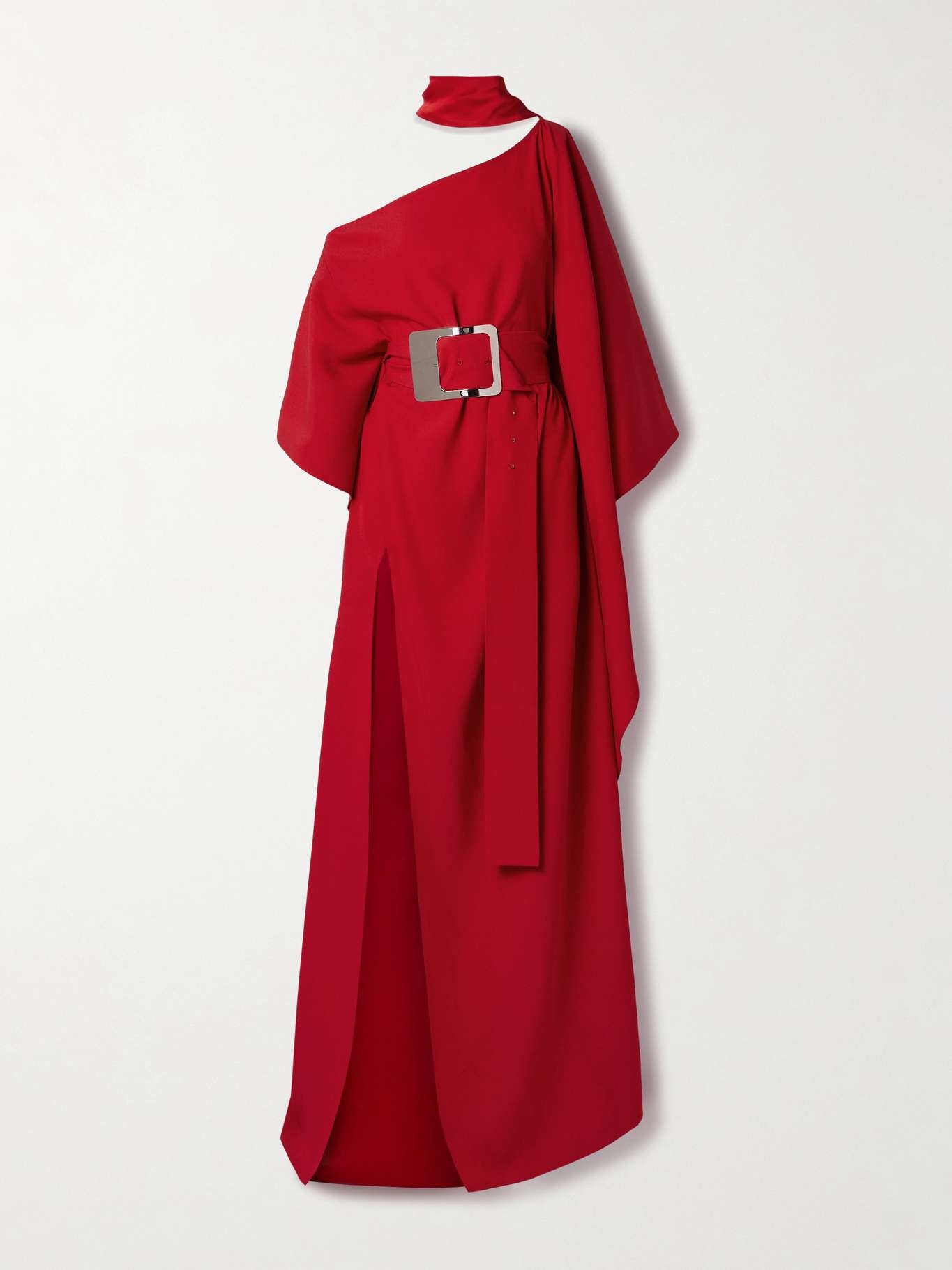 Taylor belted one-shoulder cady kaftan - 1