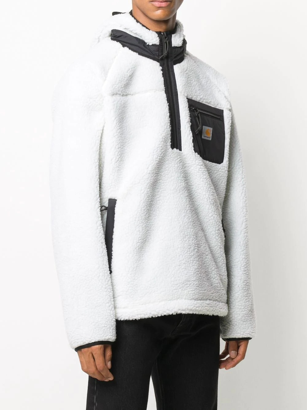 logo patch zip-up jumper - 3