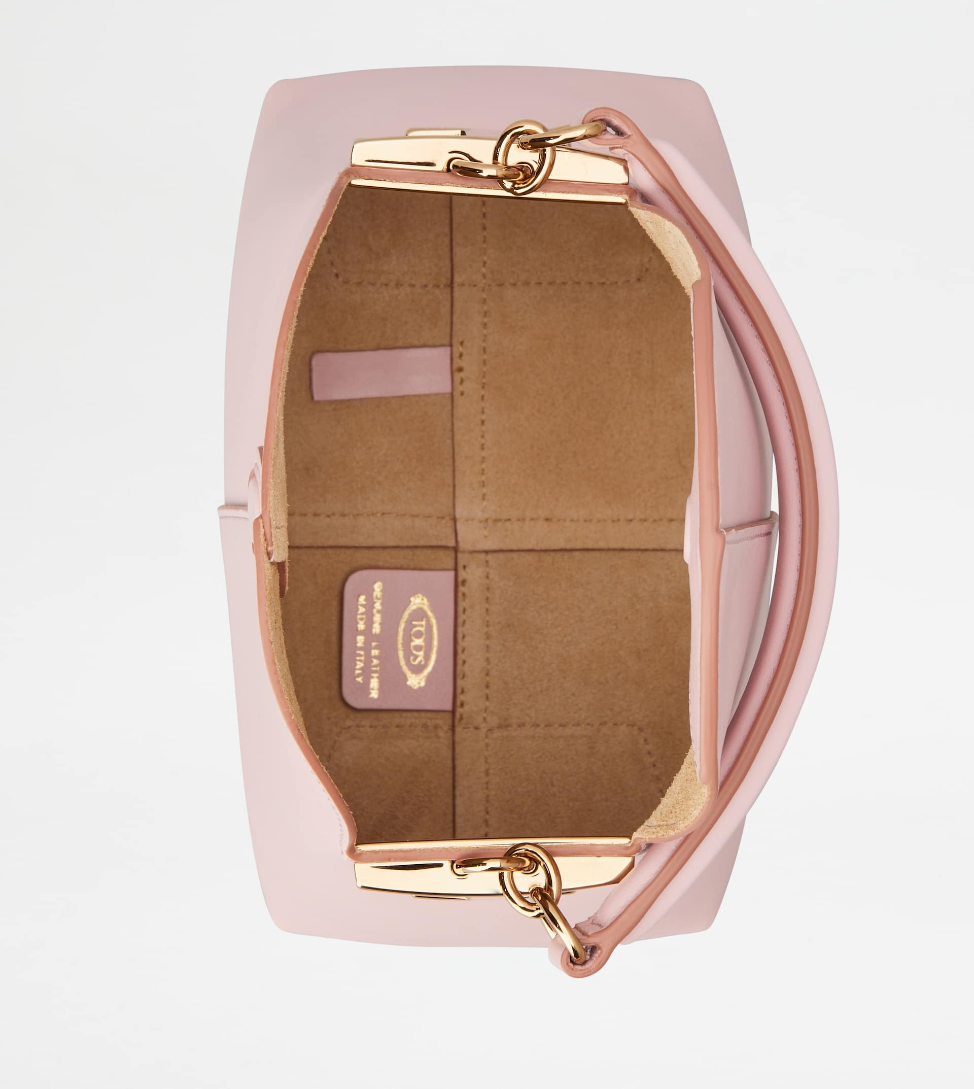 TOD'S T CASE TOTE MESSENGER BAG IN LEATHER MICRO - PINK - 4
