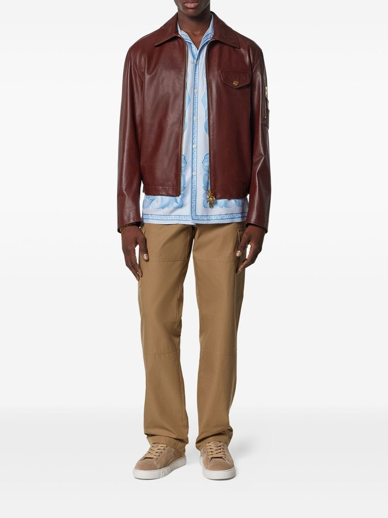 VERSACE biker-style leather jacket outlook