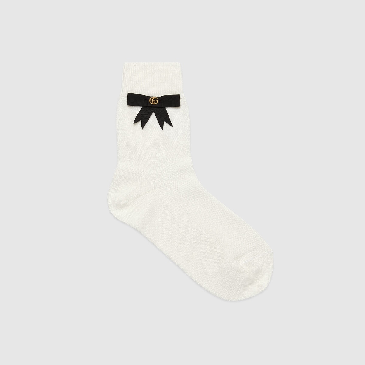 Cotton blend socks with GG bow - 1