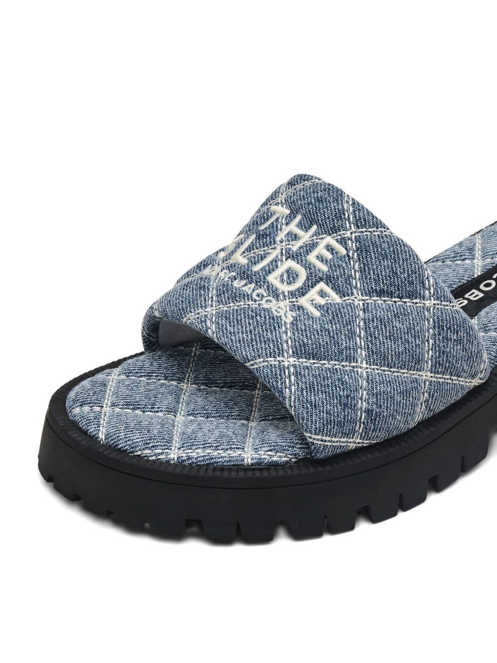 The Quilted denim slides - 6