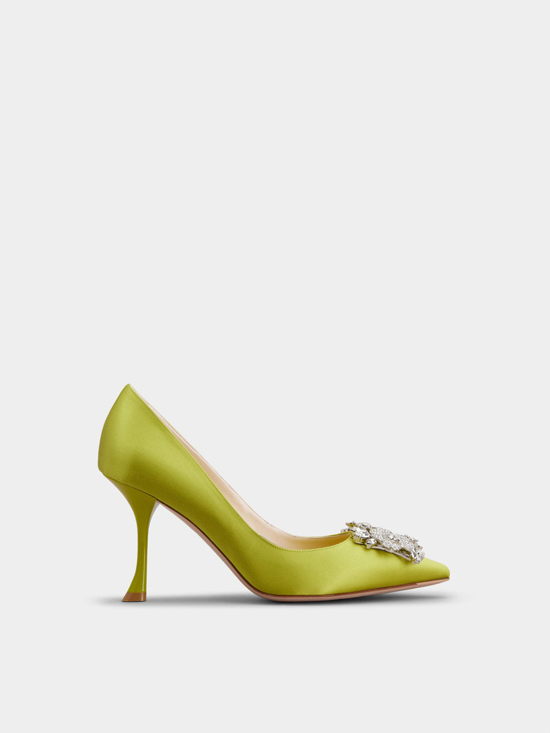 RV Bouquet Strass Buckle Pumps in Satin 1