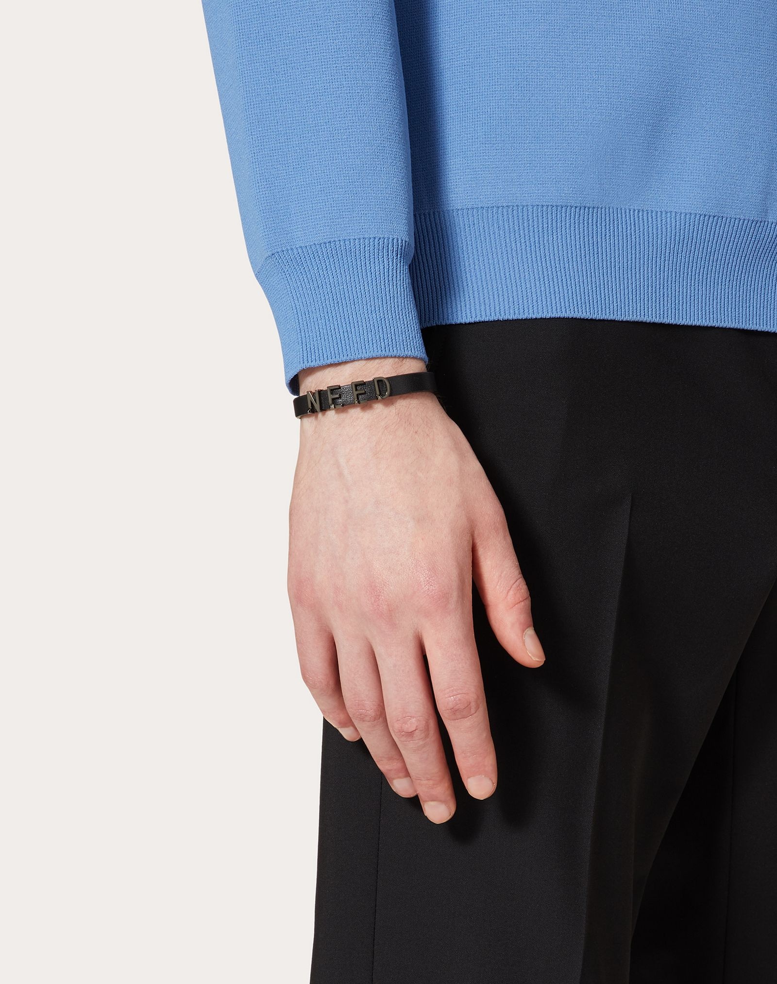 Valentino Garavani Lovers Language calfskin bracelet 5