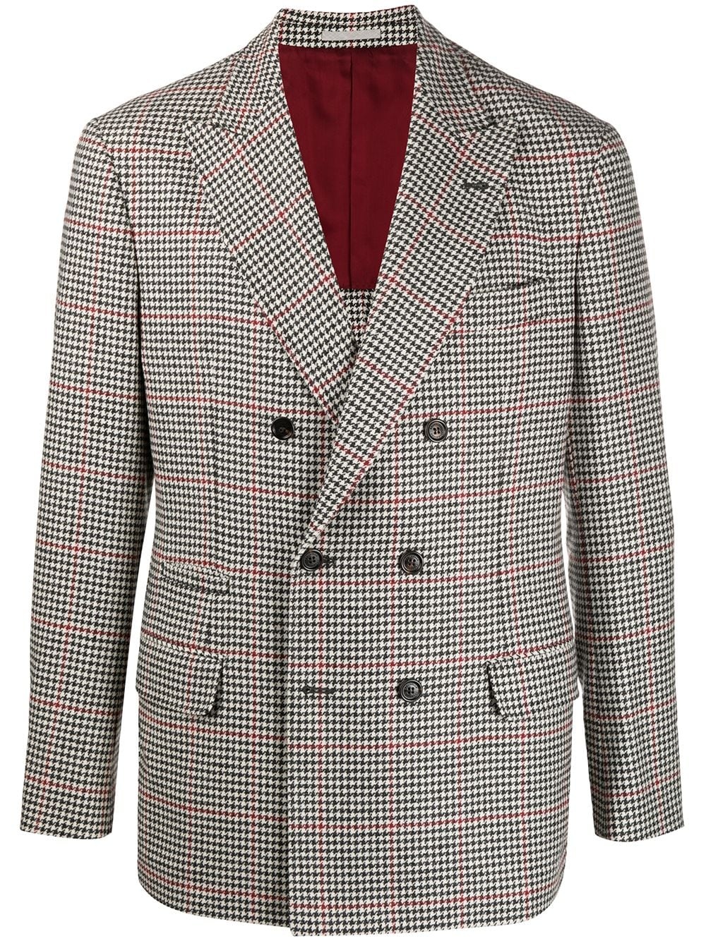 houndstooth double-breasted blazer - 1