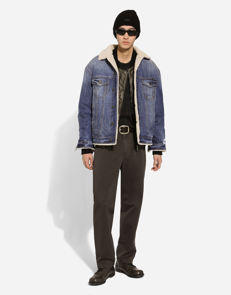 Dolce & Gabbana Denim and shearling jacket outlook