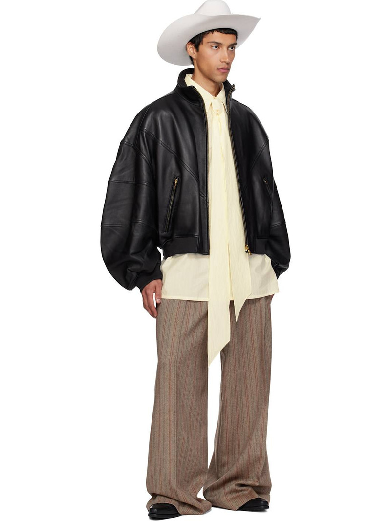 WILLY CHAVARRIA Black Ruff Rider Leather Jacket outlook