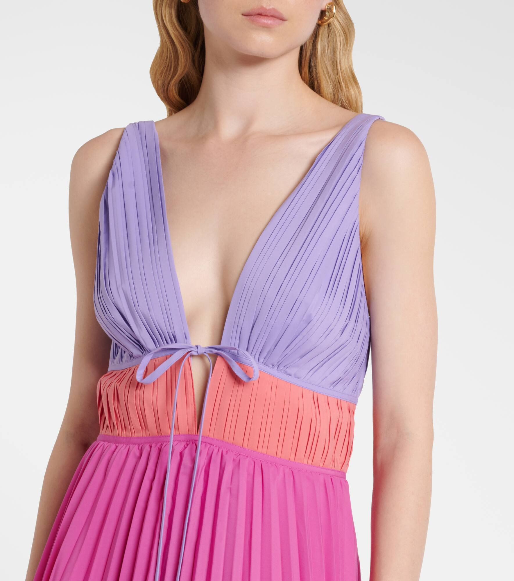Stephanie pleated poplin midi dress - 4