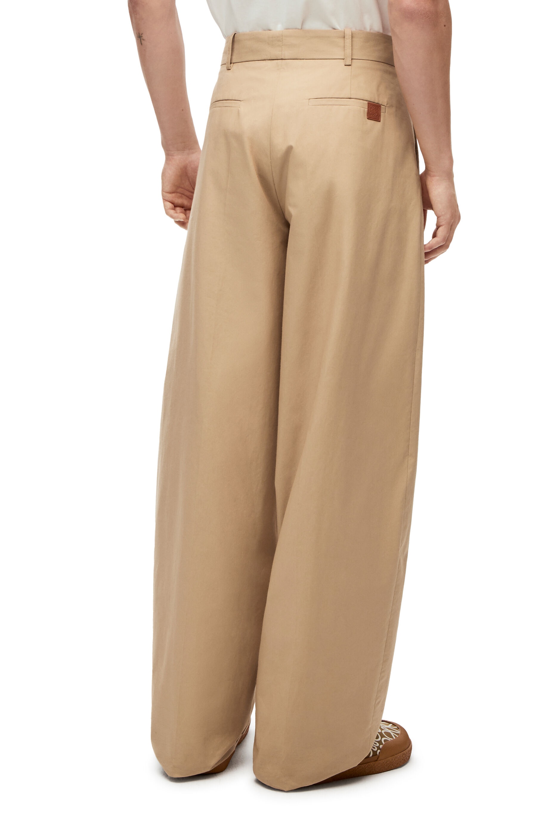 Pleated wide trousers in cotton - 4